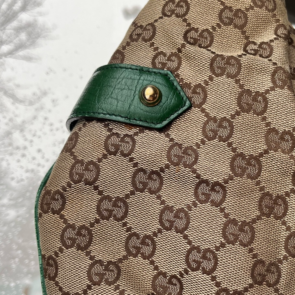💚 Gucci: Horsebit Chain Studded Web Monogram Hobo Shoulder Bag - Picture 17 of 17